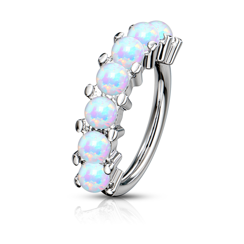 Ring with row of opal stones