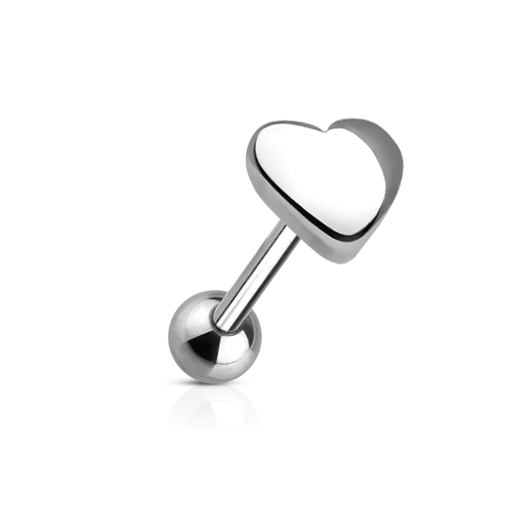 Tongue barbell with heart