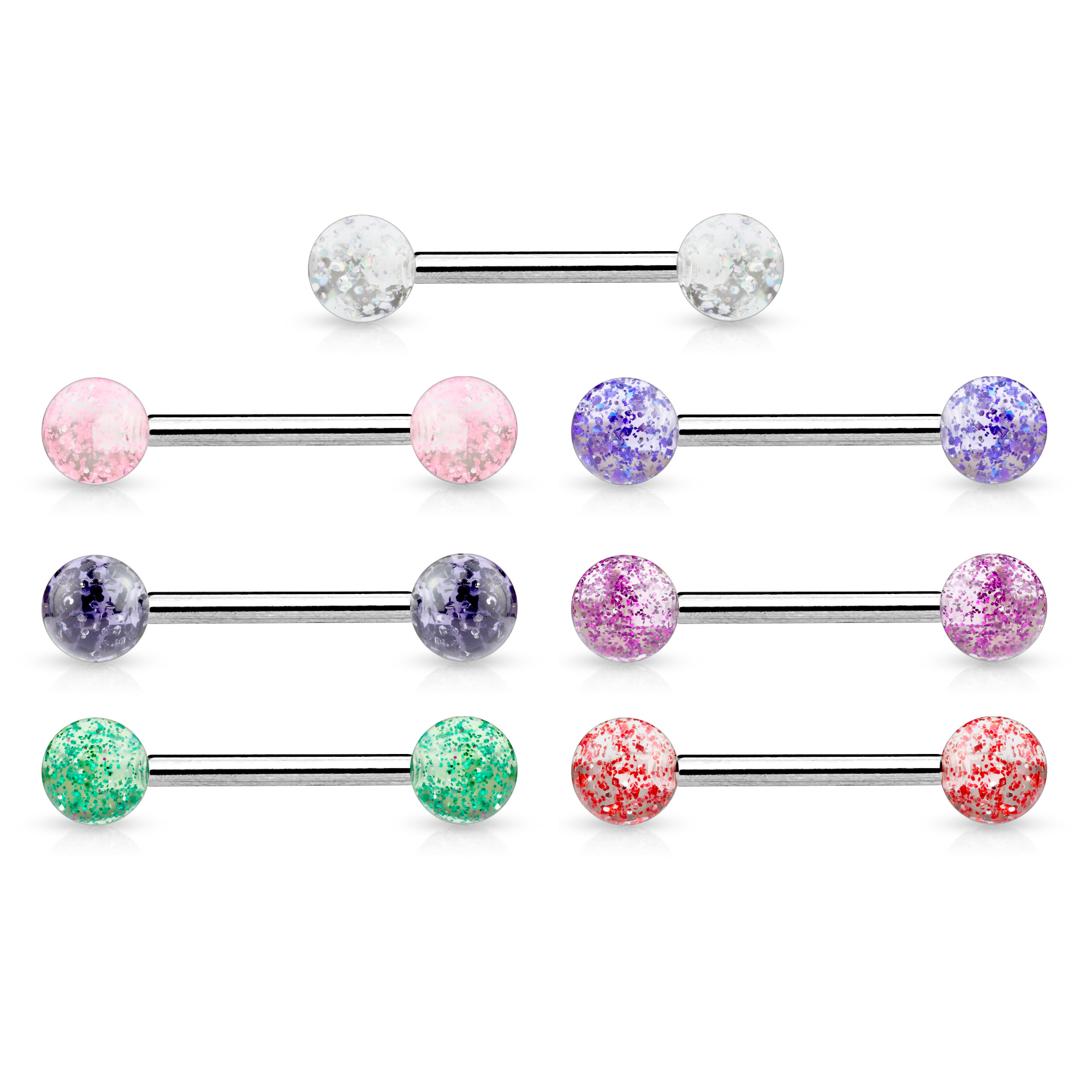 Cute tongue barbell with acrylic balls in different colors Beautiful