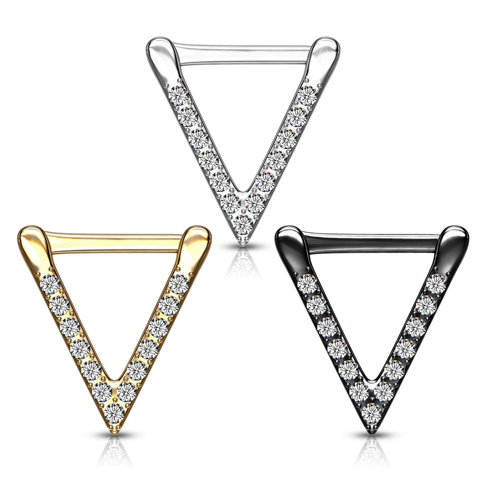 Septum clicker with paved triangle shape
