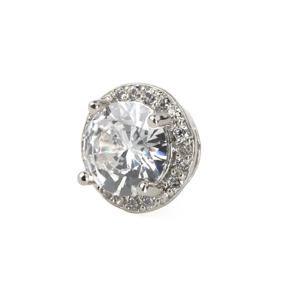 Dermal top round-shaped with facet cut gem in your choice of color