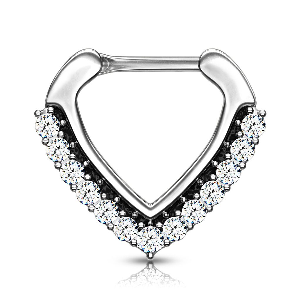 Septum clicker with paved chevron shape
