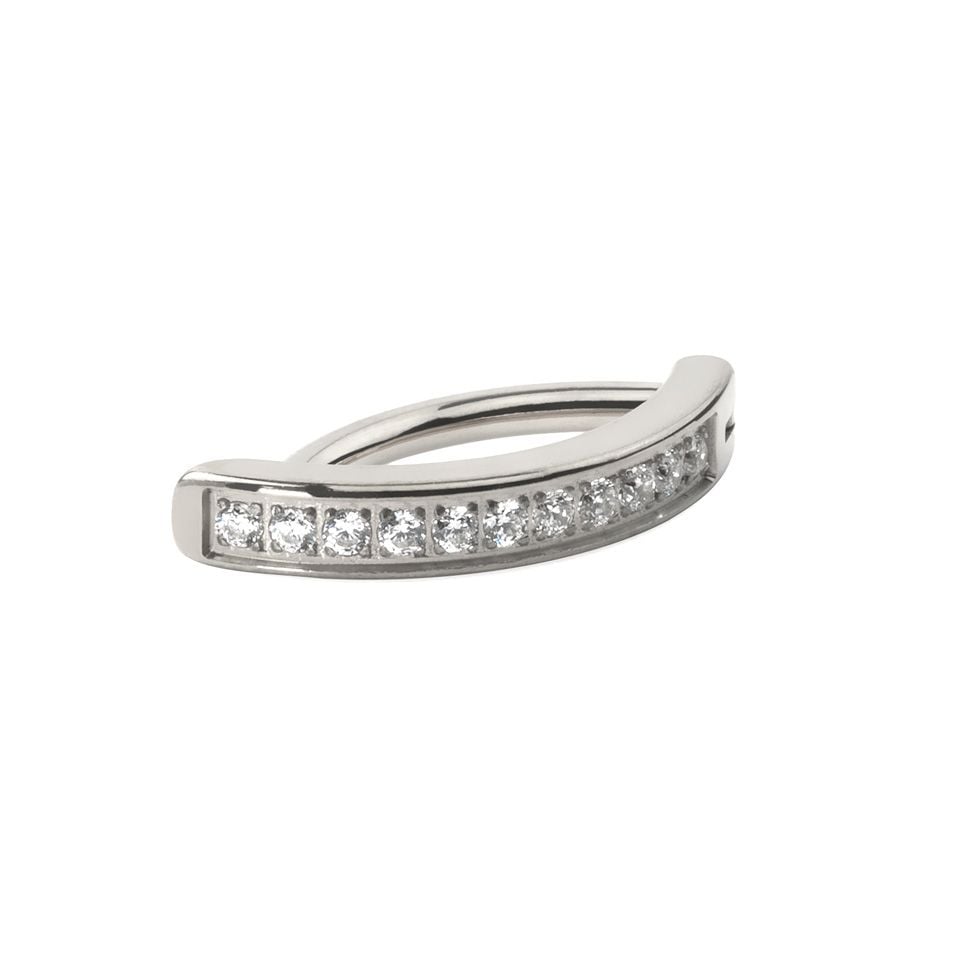 Jewelled titanium belly clicker