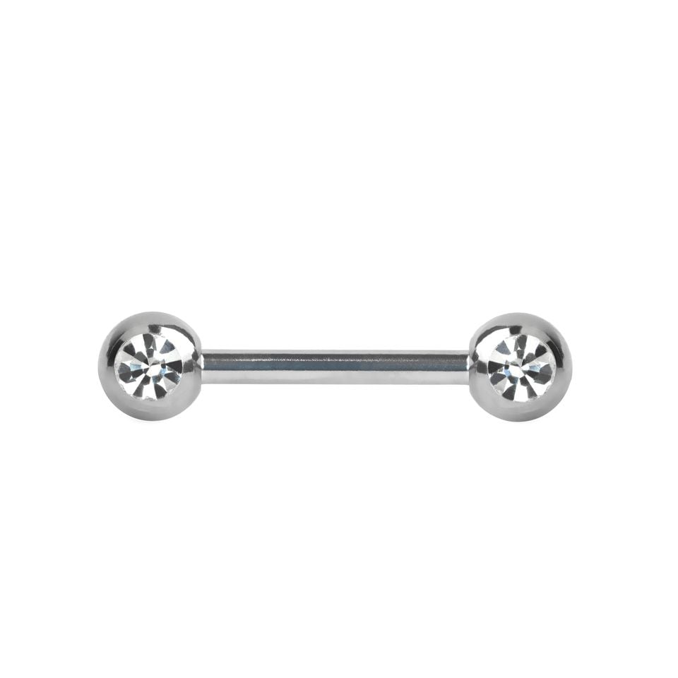 Nipple barbell with gems in your choice of color