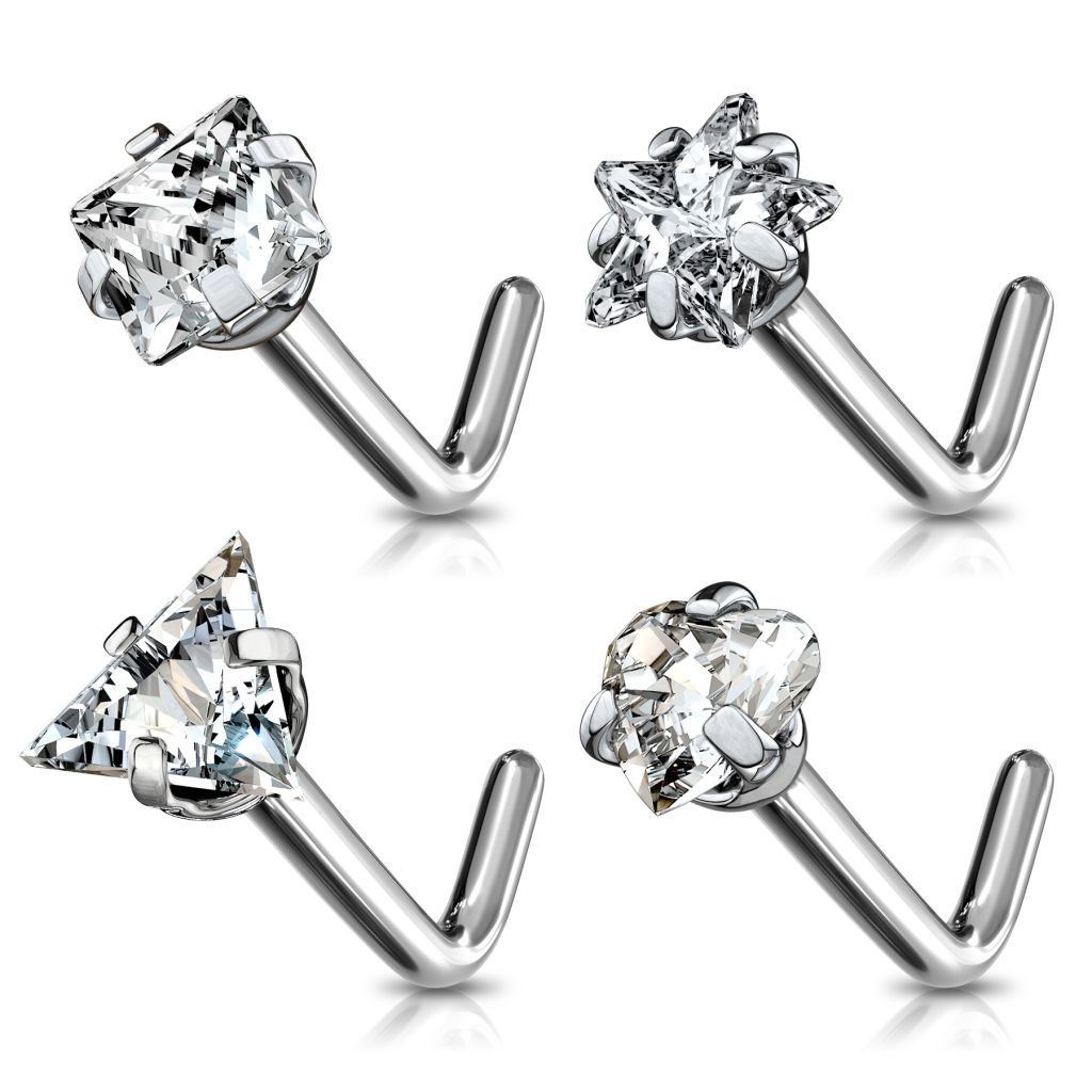 Nose ring made of titanium with stud