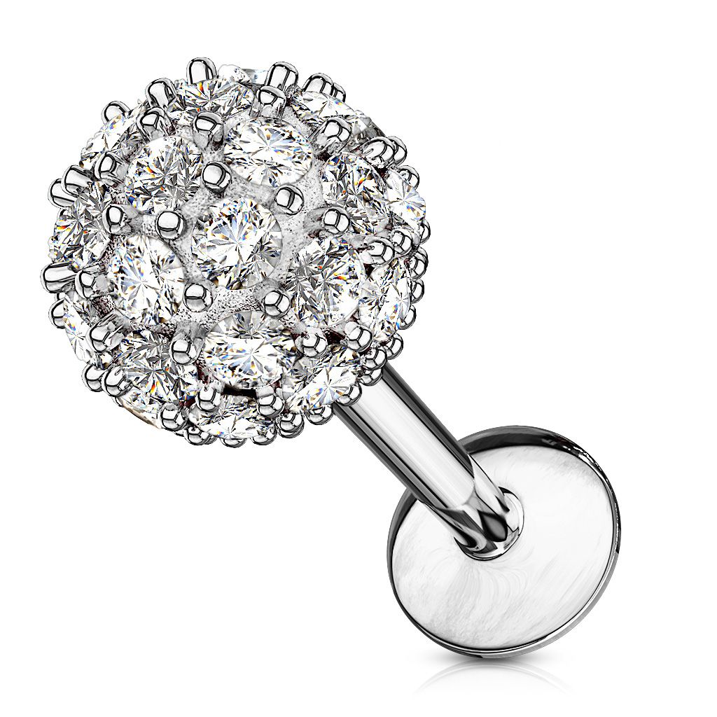 Labret with studded ball and internal thread