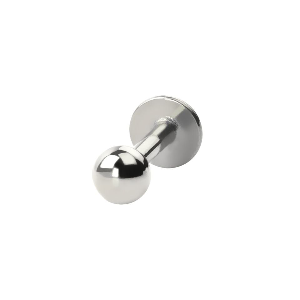 Push-in labret made of titanium