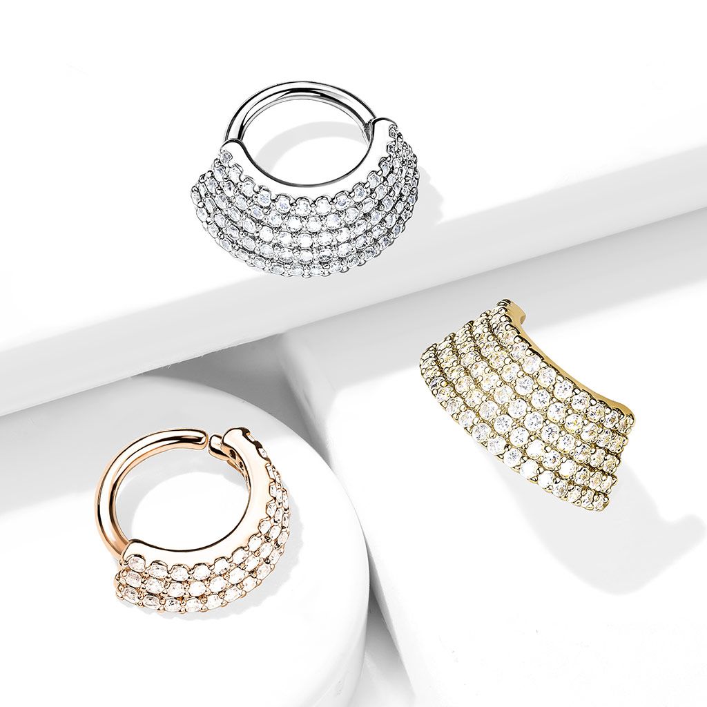Layered ring with gemstones