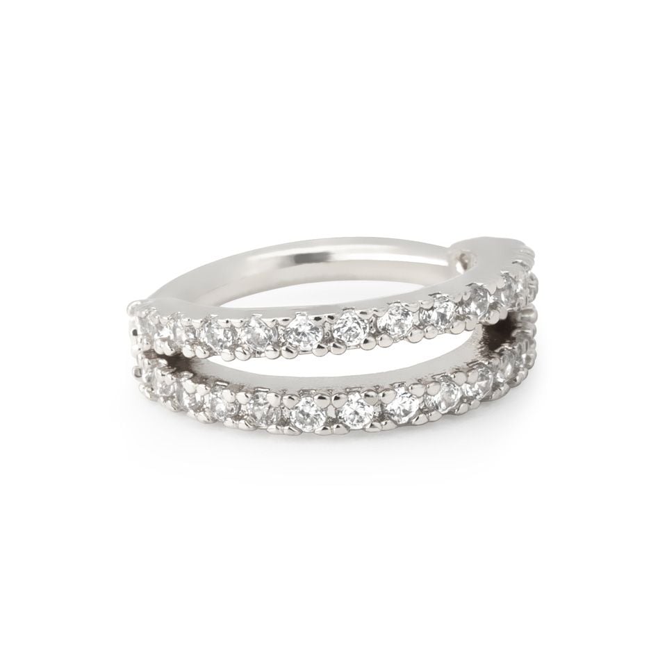 Ring with double split stone band