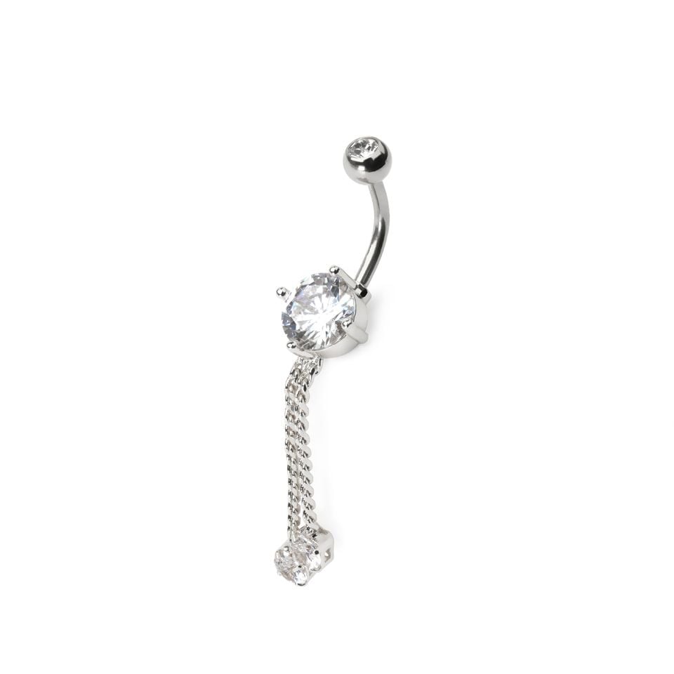Belly ring with stones and chains