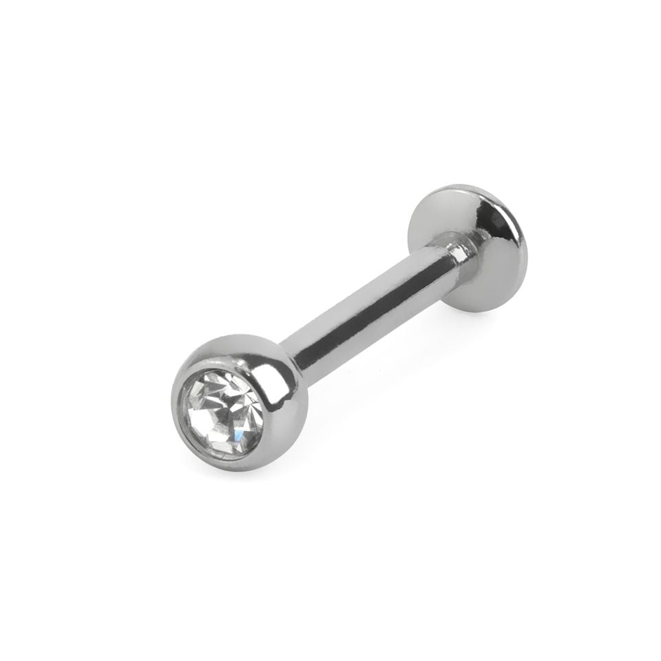 Push-in labret with stone