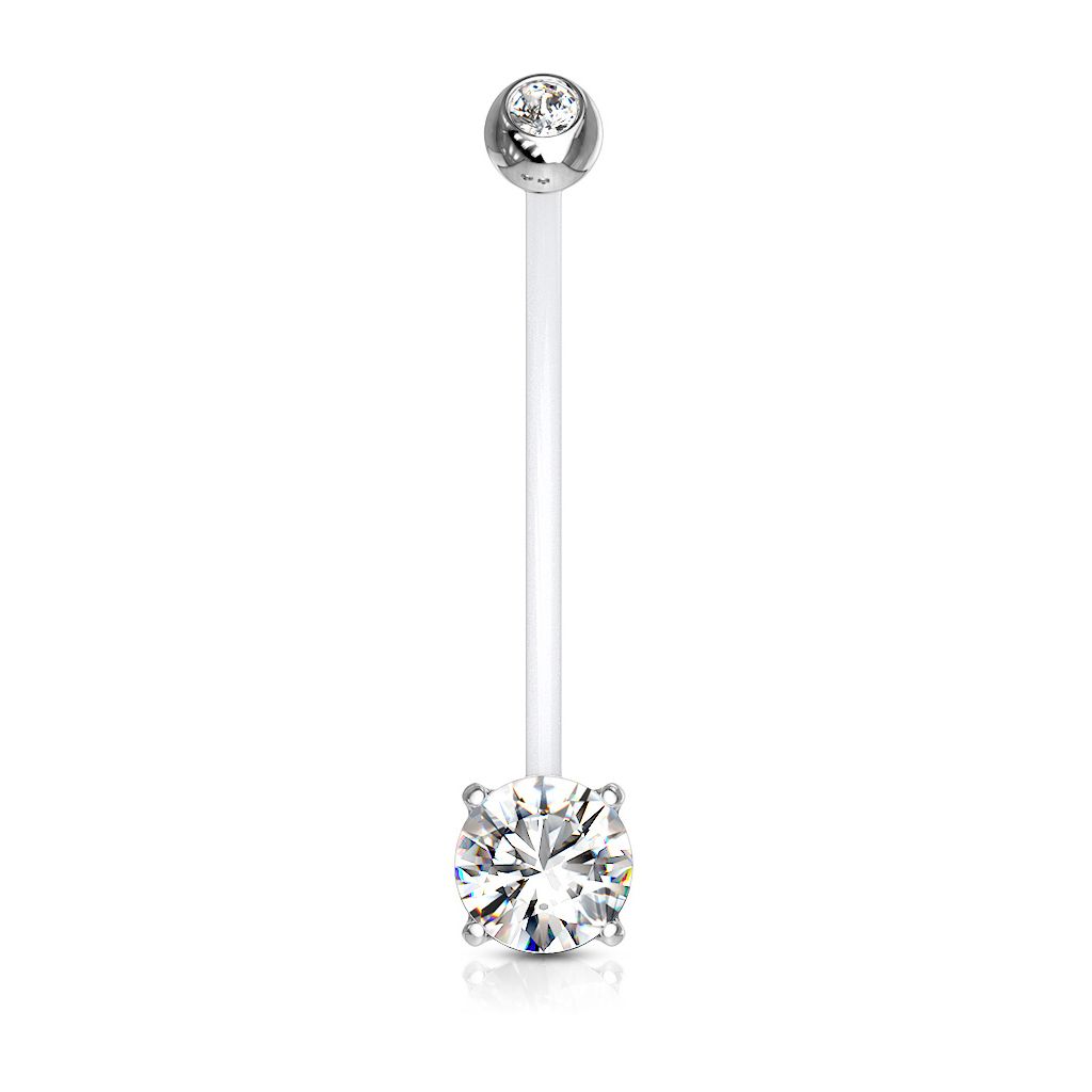 Pregnancy belly ring double jeweled in a variety of colors