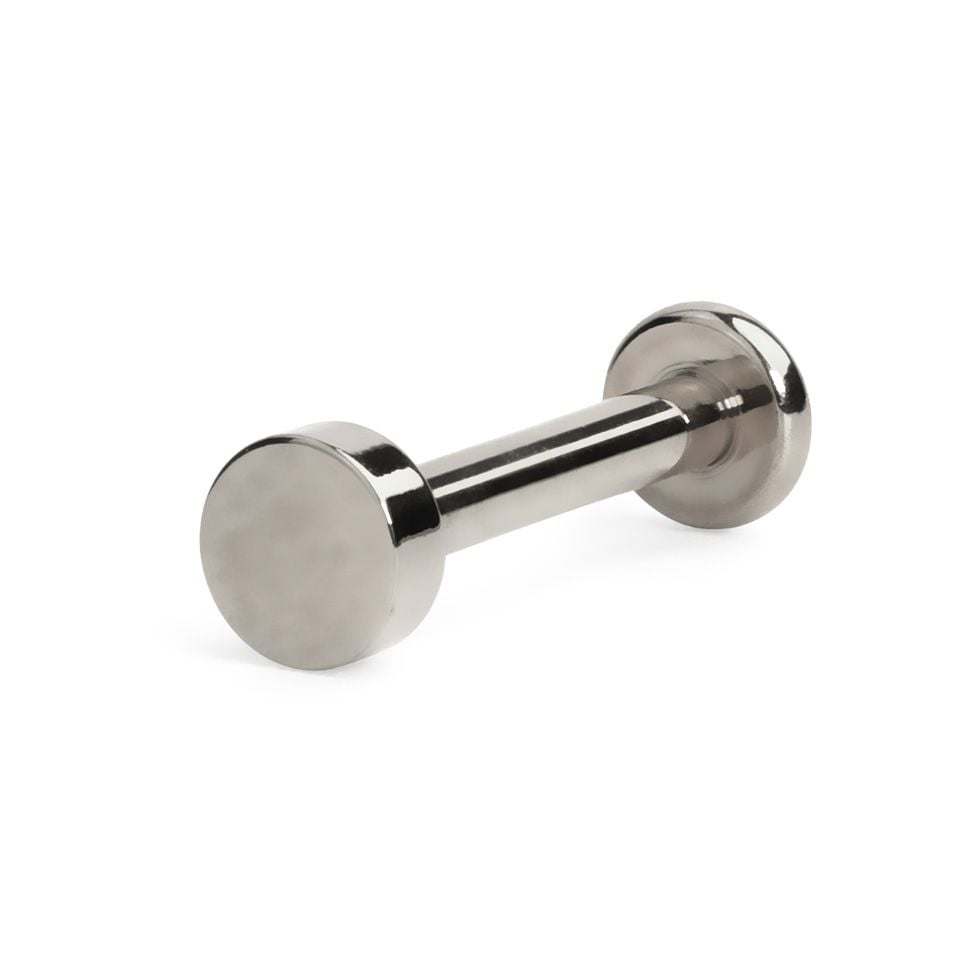 Labret made of titanium with internally threaded top in different designs