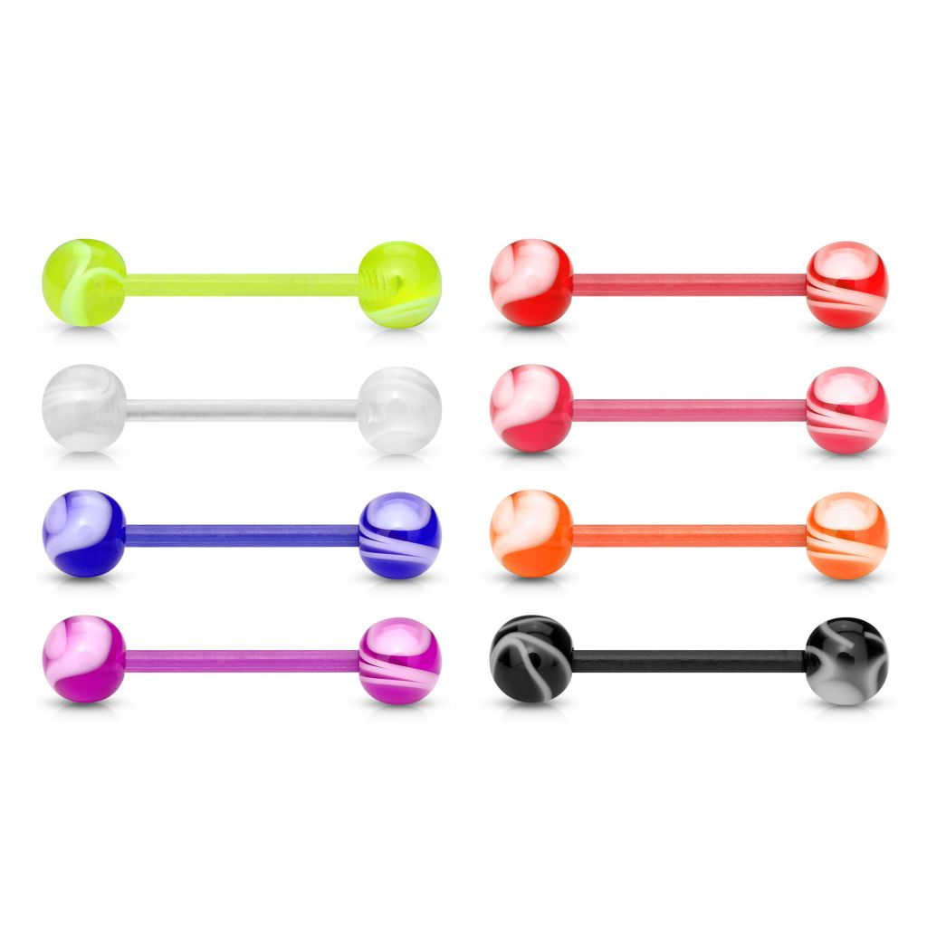 Set of 8 tongue barbells