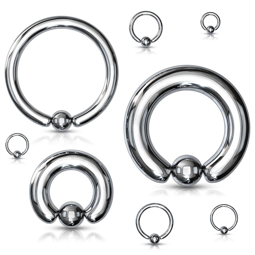 Large captive bead ring