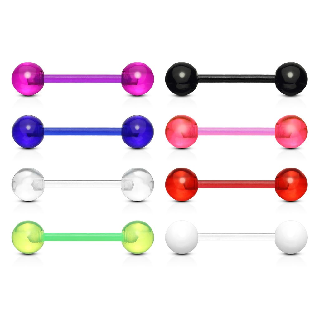 Set of 8 teflon tongue barbells