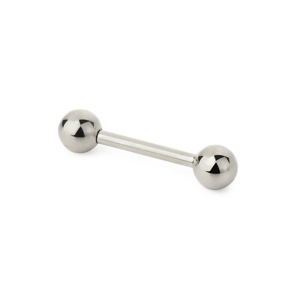 Straight barbell made of titanium