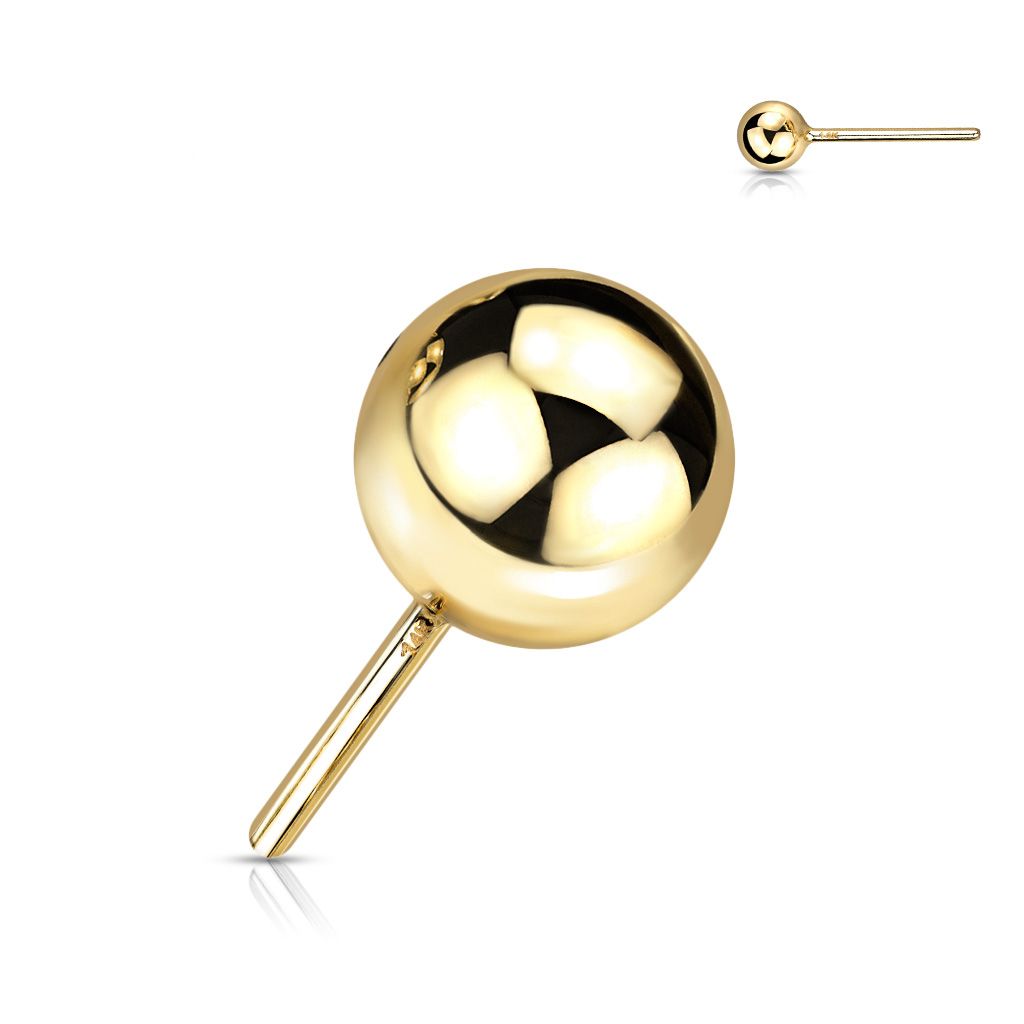 14K gold threadless push-in front in different designs