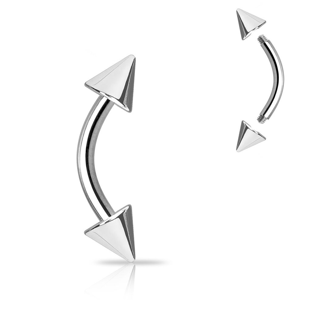 Curved barbell with spikes