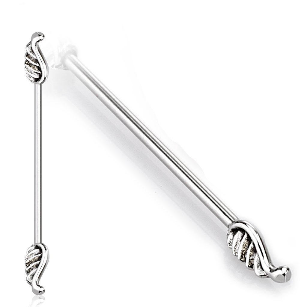 Industrial barbell with wings