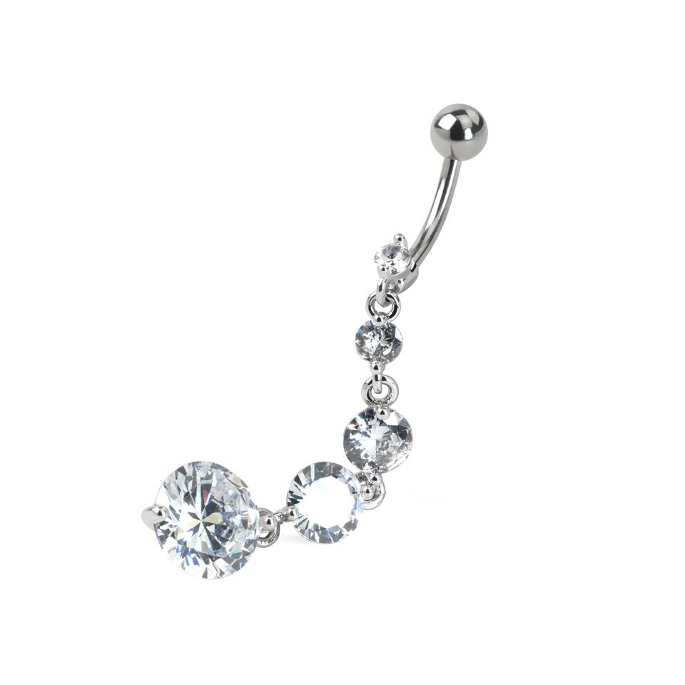 Leocuci Surgical Steel Belly Button Rings - Heart Flower Butterfly Dangle Jewelry 14G