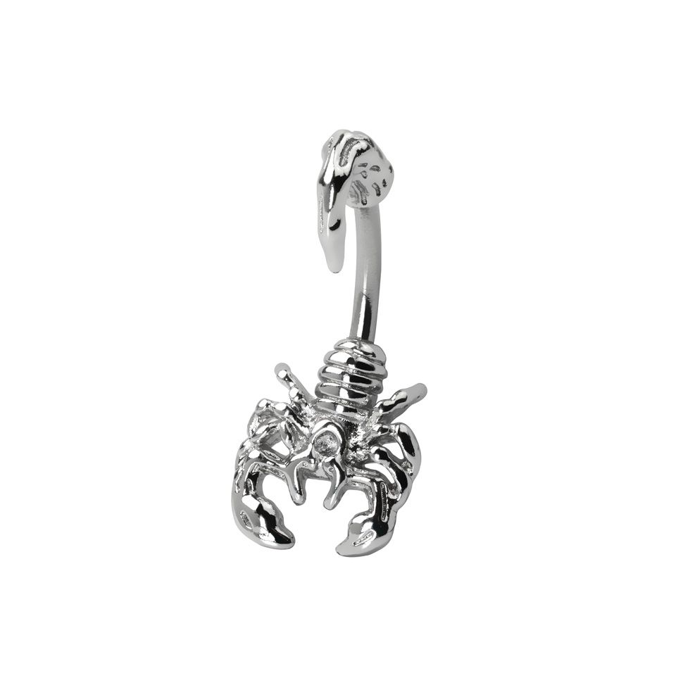 Belly button ring with scorpion