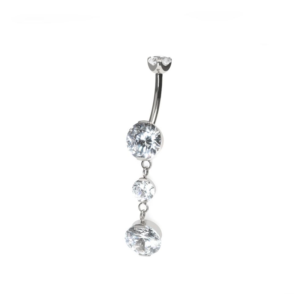 Titanium belly ring with dangle