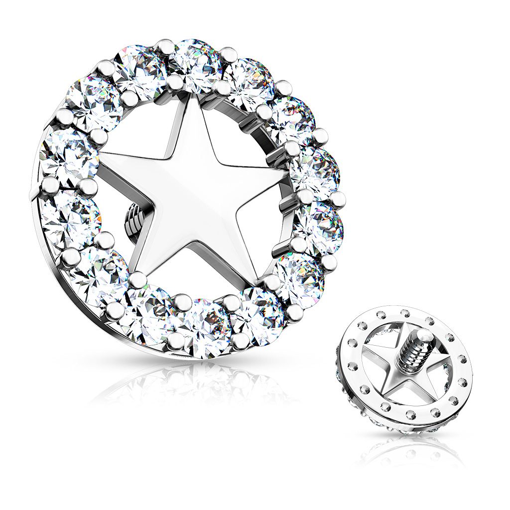 Dermal top with star and studded edge