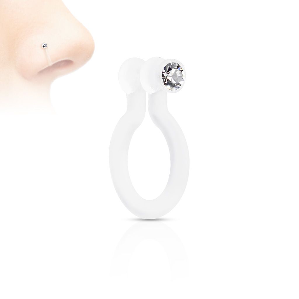 Fake nose piercing with stone