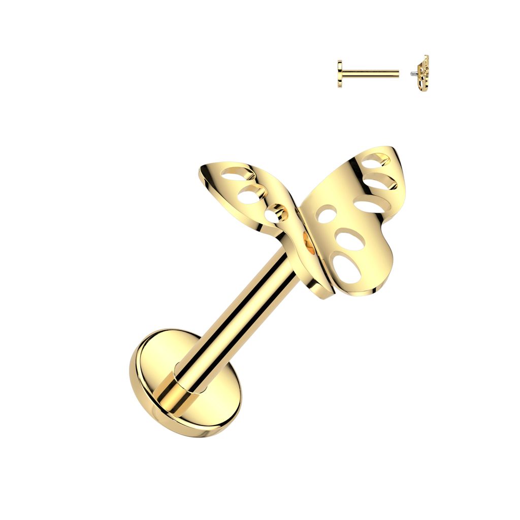 Labret od titanija s motivom leptira