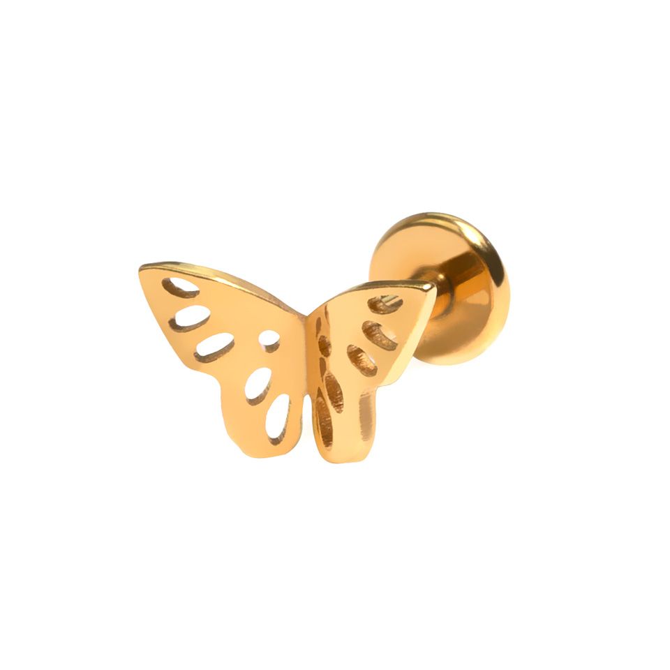 Labret od titanija s motivom leptira