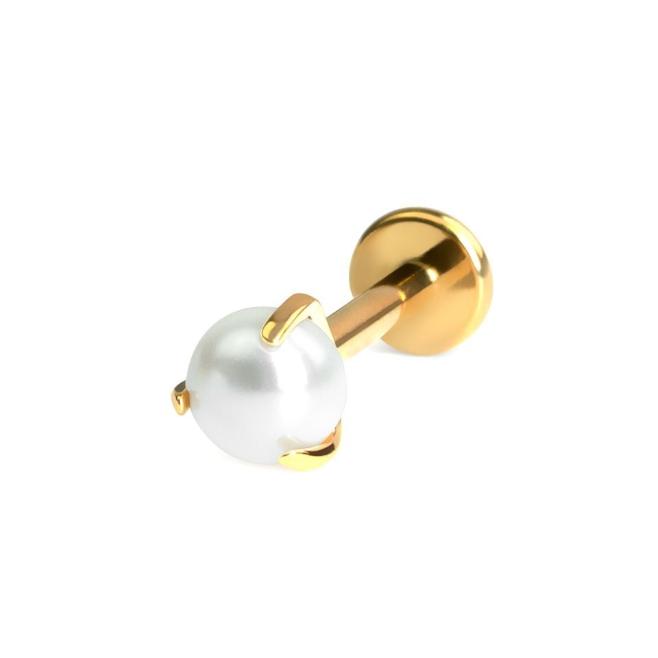 Labret od titanija s biserom