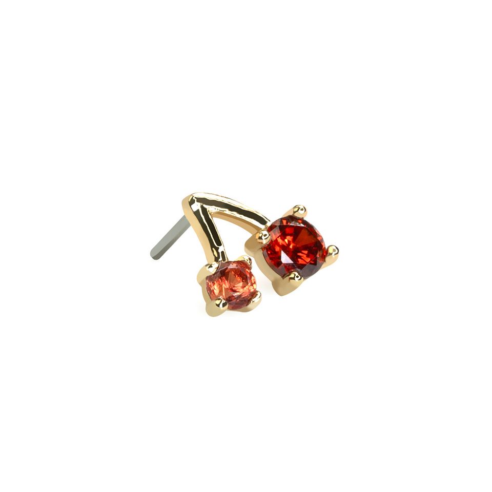 14k gold cherry push in top