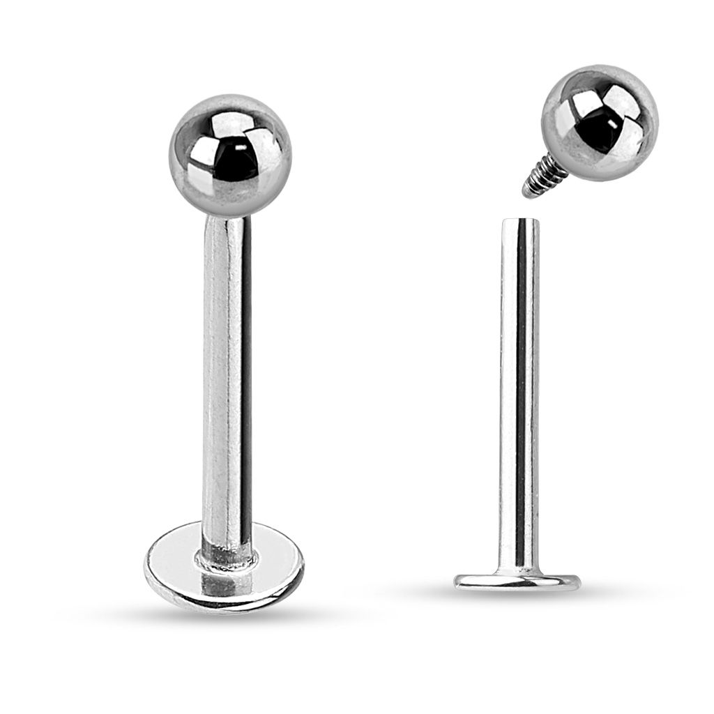 Labret titanium made internally threaded