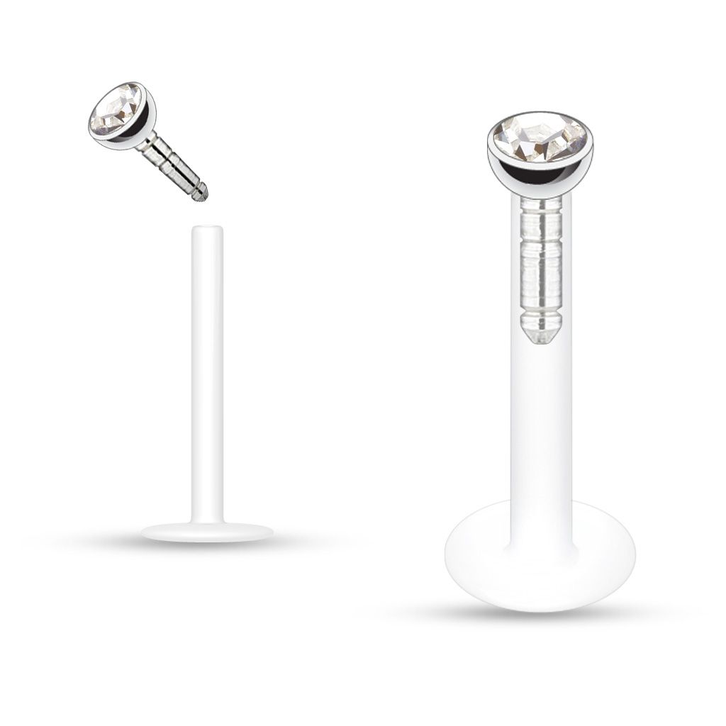 Labret made of ptfe in a variety of stone colors