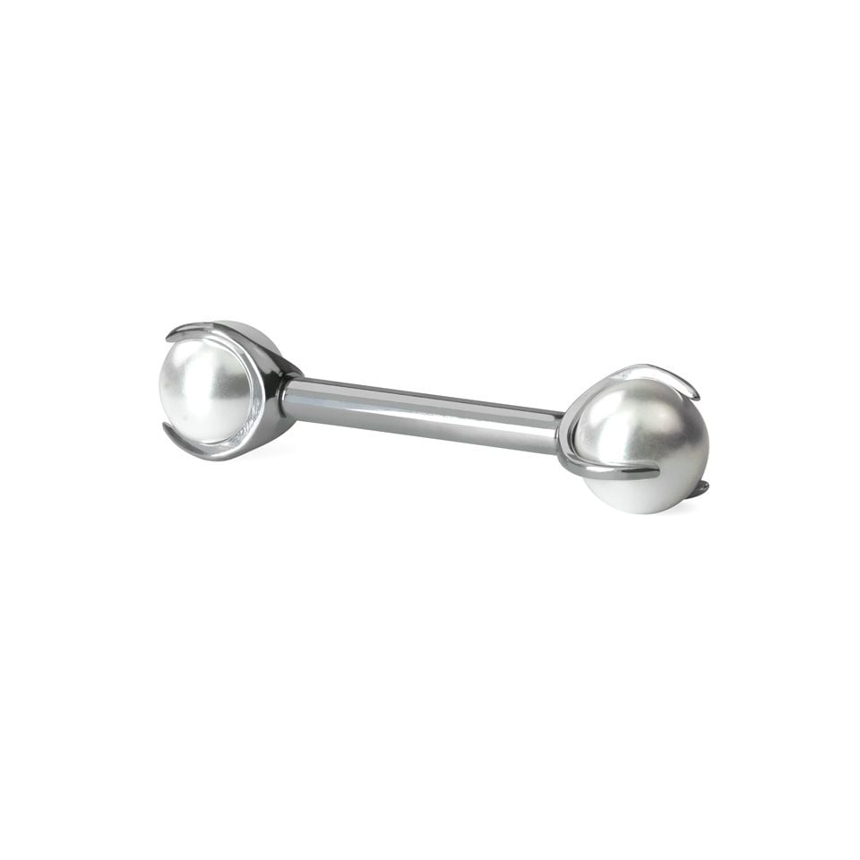 Šipkica od titanija s biserima za piercing bradavice