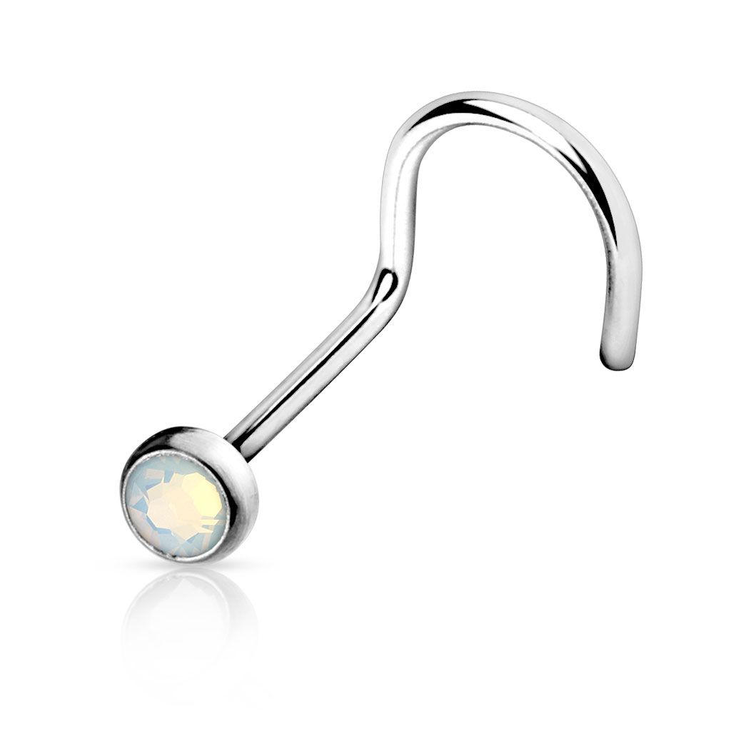 Nose screw in different colors with opalite stone