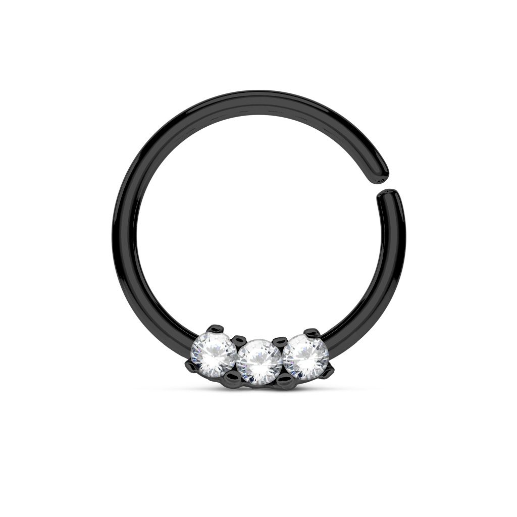 Septum ring of a small size with tiny stones