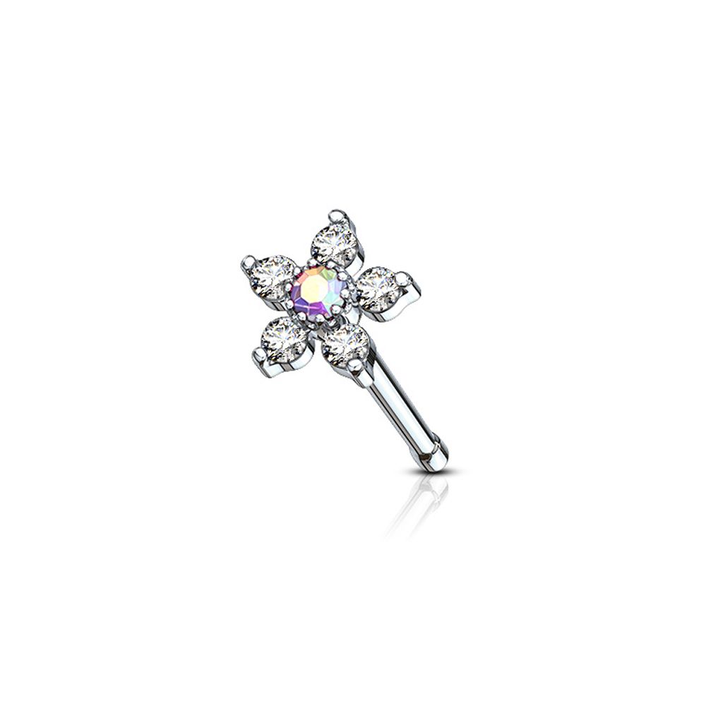 Nose stud with flower charm