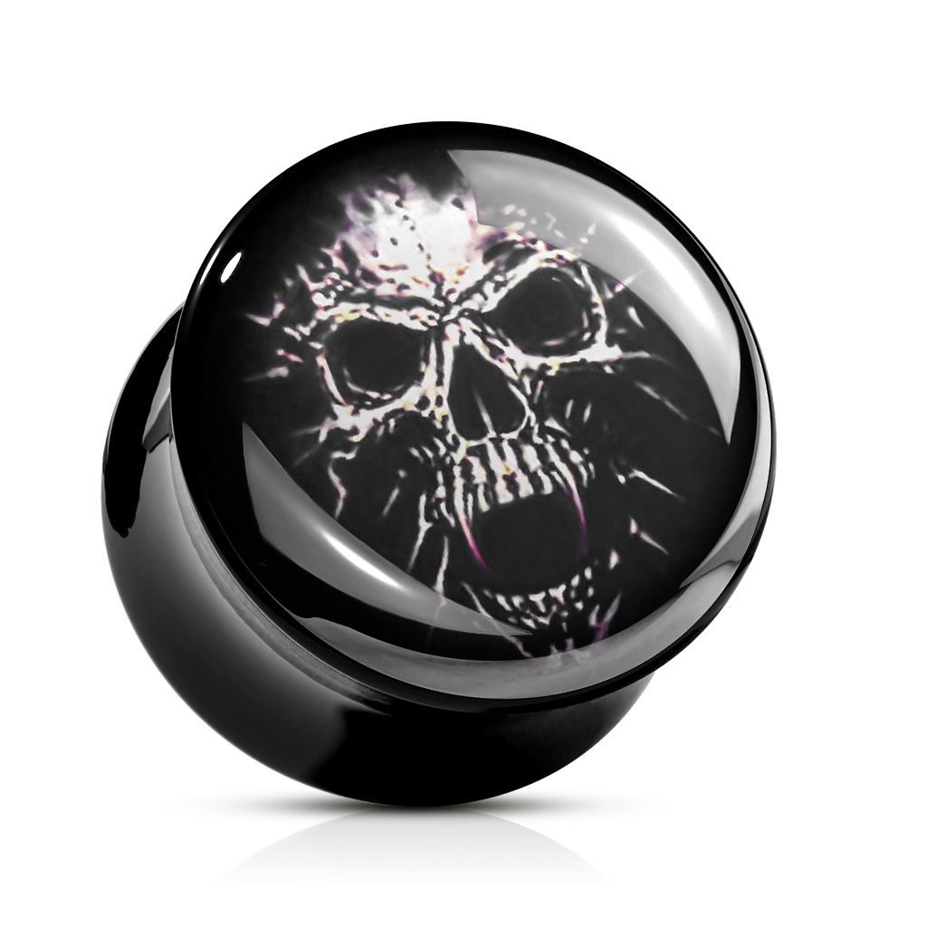 Plug made of acrylic with skull
