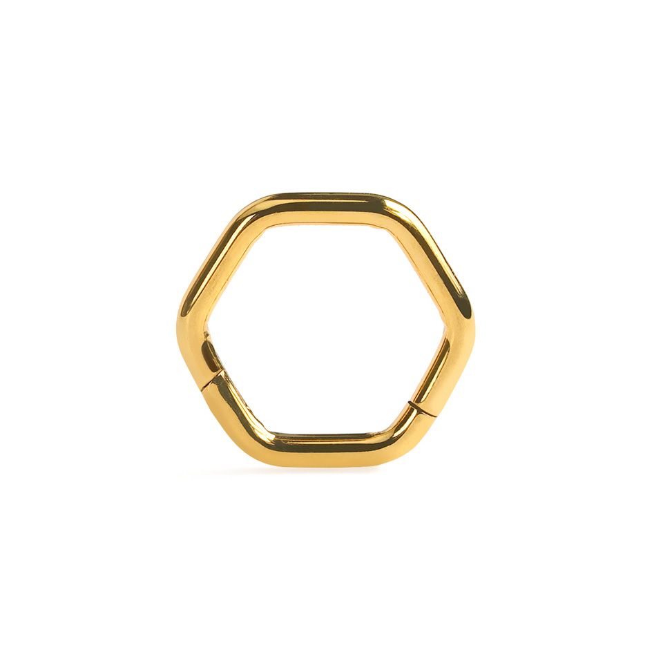Hexagonal titanium hinged ring