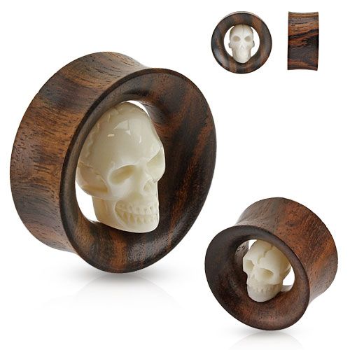 Tunnel with carved skull