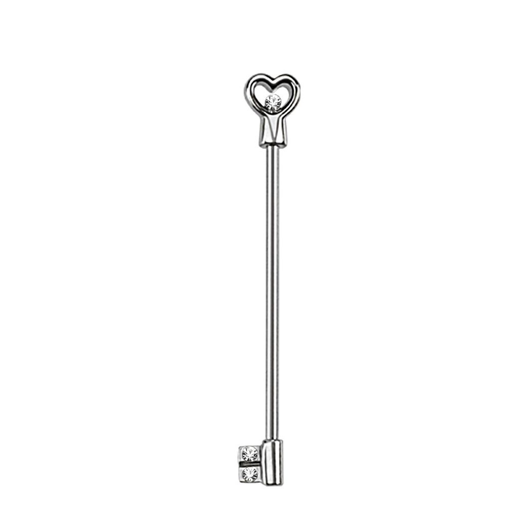 Industrial barbell shaped as a key