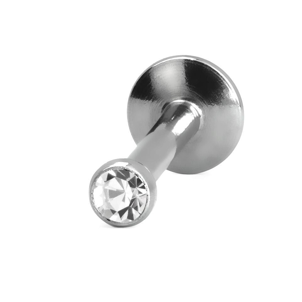 Labret with tiny internally threaded stud
