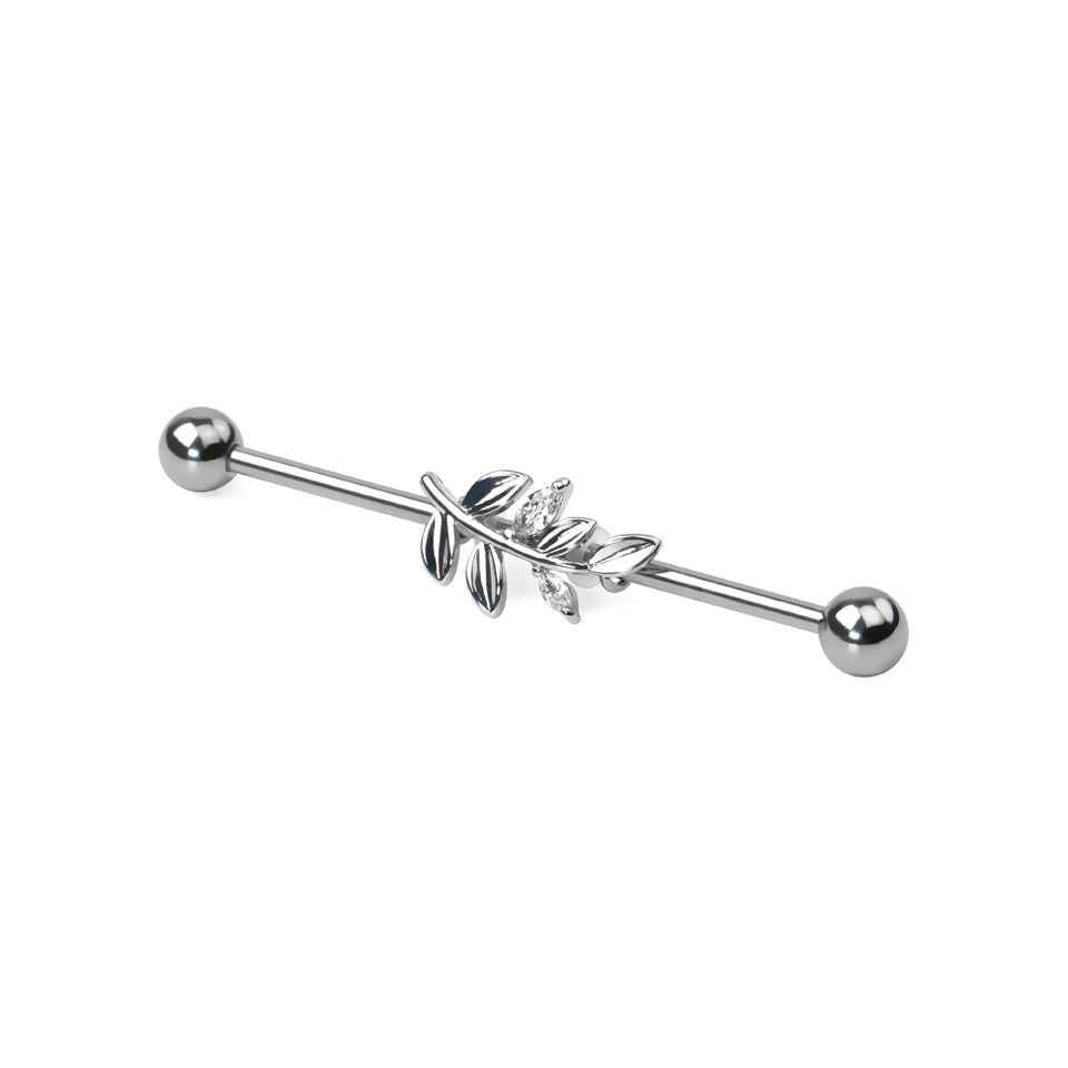 Industrial barbell with leaves