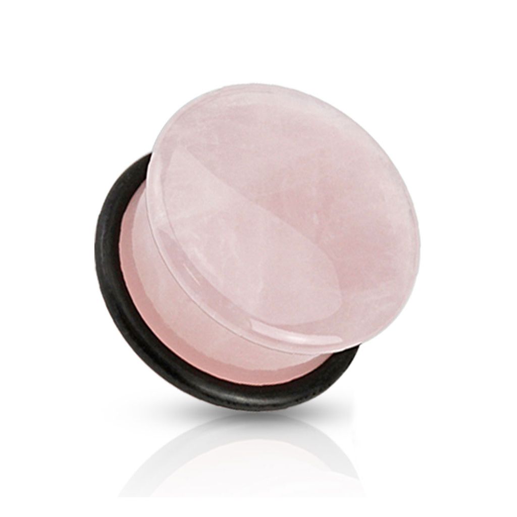 Plug of rose quartz with o-ring