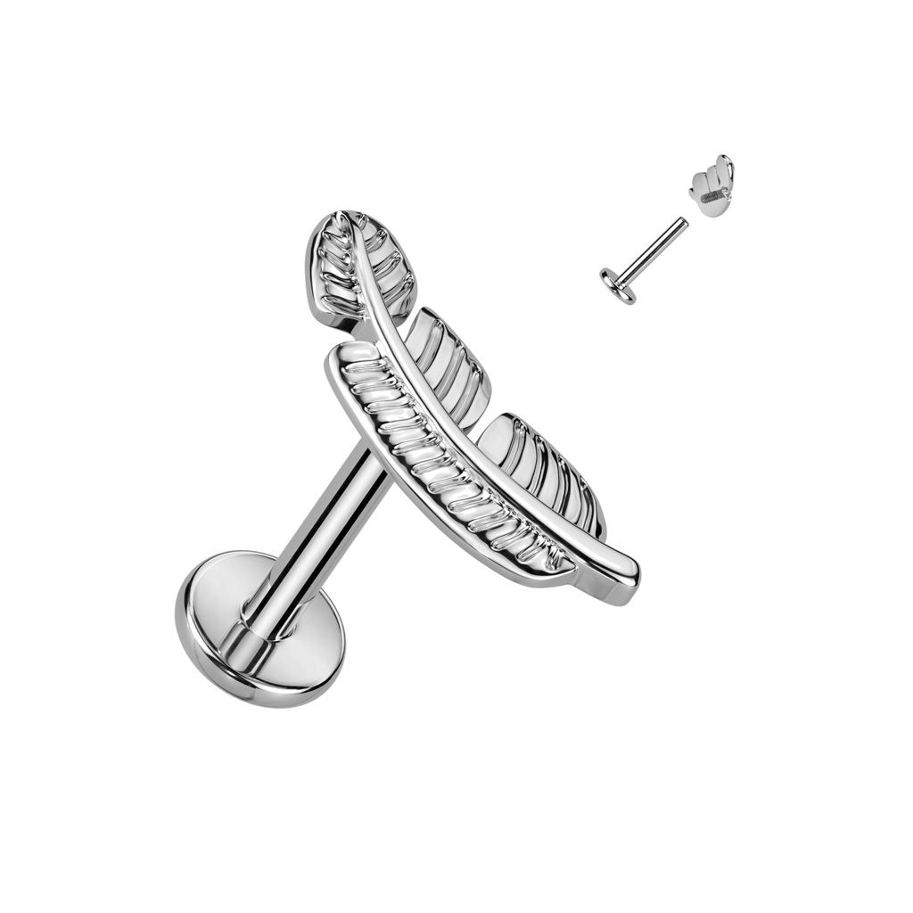 Labret od titanija s elegantnim perom