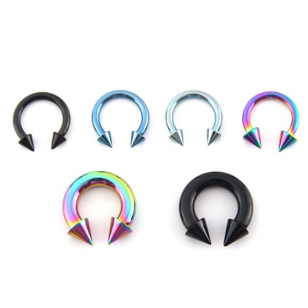 Large circular barbell with spikes in your choice of color