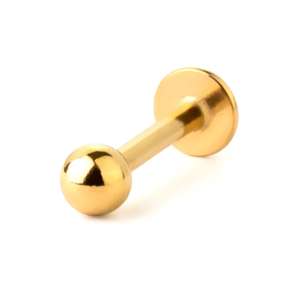Labret made of titanium with internal thread in different colors