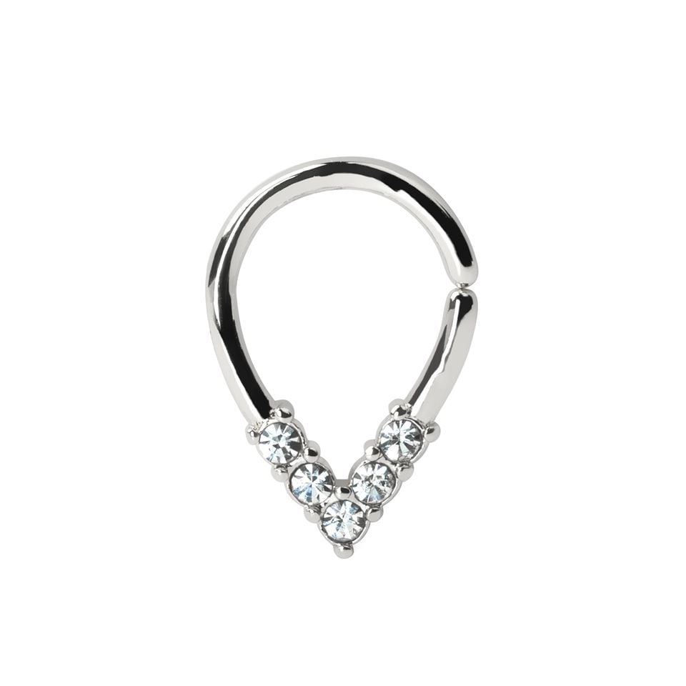 Teardrop shaped seamless ring in surgical steel